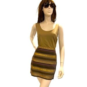Banana Republic Boho Metallic Stripe Mini Skirt!